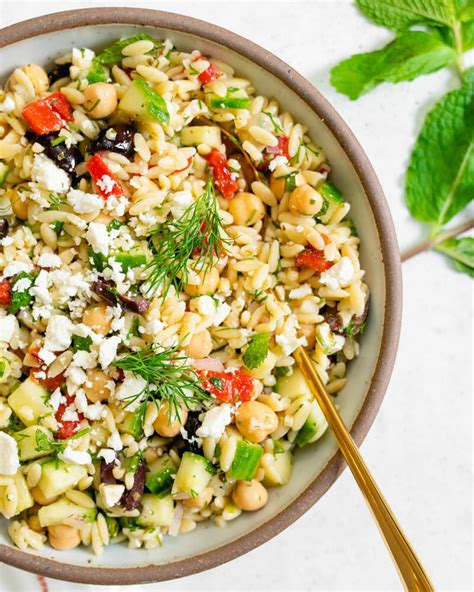 Greek Orzo Salad Recipe A Couple Cooks