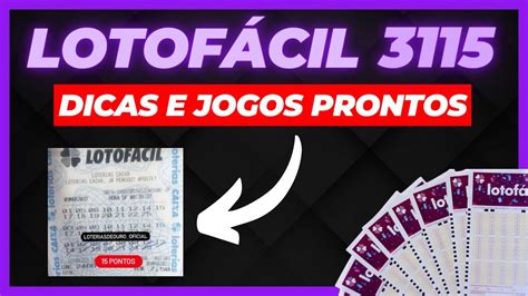 Dicas quentes e jogos prontos Lotofácil 3115 YouTube