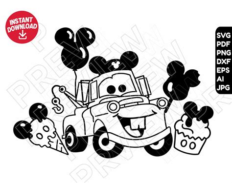 Cars Svg Tow Mater Svg Png Clipart Dxf Disneyland Snacks Cut Etsy