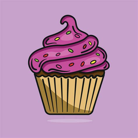 Illustration Of Cupcake Dessert Vector Cake Drawing 16744728 Vector