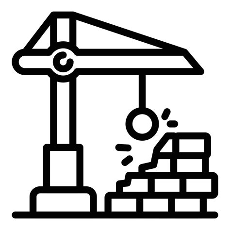 Destruction Crane Icon Outline Style Vector Art At Vecteezy