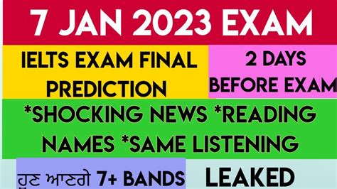 Jan Ielts Exam Final Prediction Expected Reading Writing Task