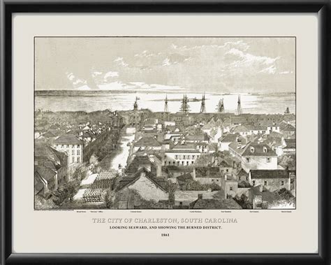 Charleston SC 1838 Vintage City Maps Restored City Maps