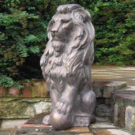 Decorative Brass Lion Statue Garden Decor Animal Sculptures