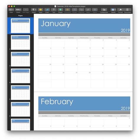 Calendar Template For Pages Mac