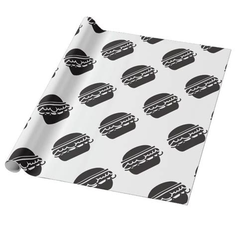 Burger Wrapping Paper Zazzle Food Wrapping Paper Burger Packaging