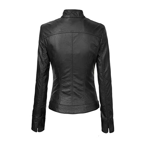 Women's Quilted Leather Biker Jacket — Marvel Jacket