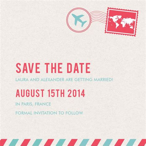 Airmail Save The Dates In Creme Greenvelope Save The Date