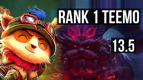 Teemo Vs Ornn Top Rank Teemo Winrate Tr Grandmaster