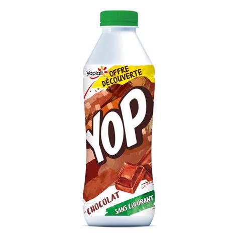 A Bottle Of Yop Chocolate Drink On A White Background