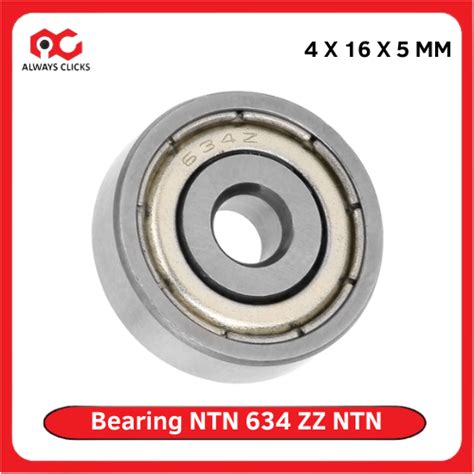 Bearing 634 ZZ NTN Japan Bering Tutup Besi Dua Sisi Klaher Laher Laker