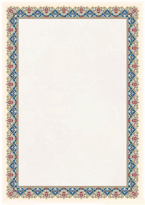 An Ornate Border With Blue Red And White Flowers On It S Edges Is Shown