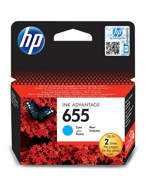 HP 655 Cyan Original Ink Advantage Cartridge