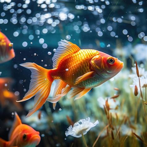 Premium AI Image | Gold fish in the aquarium