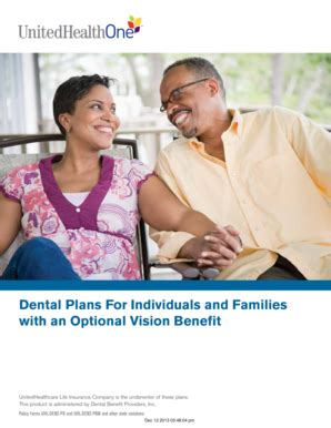 Fillable Online Dental Plans For Individuals And Families With An