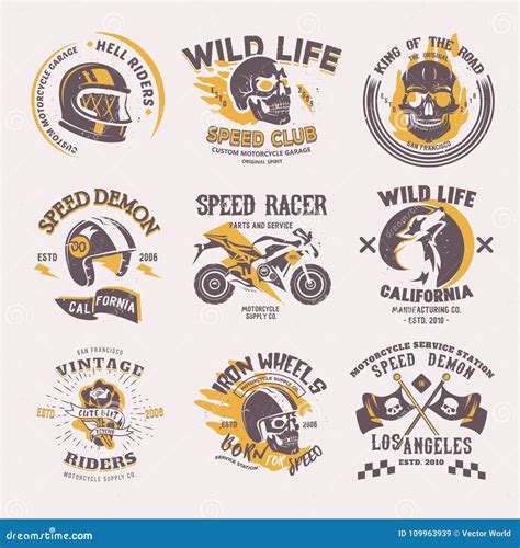 Biker Logo Vector Rider On Motorcycle Or Bike And Speed Motorcyclist