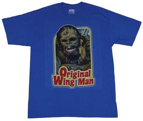 Star Wars Mens T Shirt Original Wing Man Chewbacca Over Word Image 2x Large