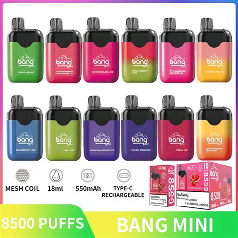 Disposable Vapes Bang 8500 Puffs Starter Kit Prefilled Nicotine Salt