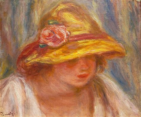 Etude De Femme Au Chapeau Jaune By Pierre Auguste Renoir