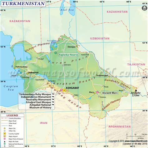 Turkmenistan Map Explore States Districts Cities History