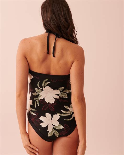 Marbella Bandeau One Piece Swimsuit Mediterranean Flowers La Vie En