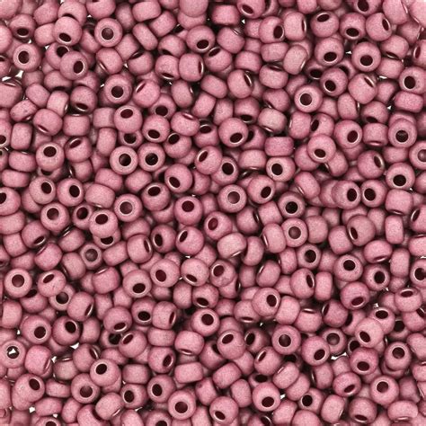 Mini rocailles 11 0 2 mm Terra Métallique Mat Rose poudré x20g