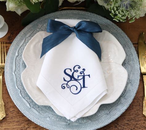 Wedding Monogrammed Napkins The Embroidered Napkin Co