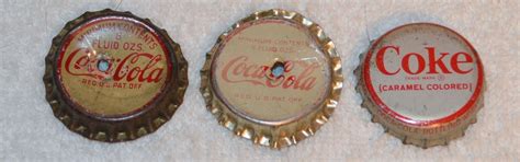 3 Vintage Coca Cola Coke Bottle Caps Cork Back Evansville Indiana