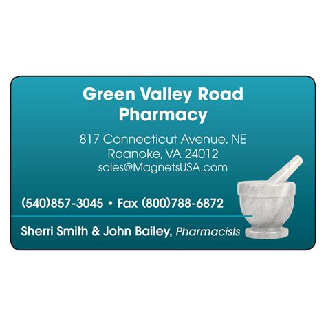 Pharmacy Magnetic Business Card | Magnets USA®