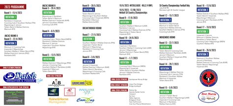 2023 RMFL SEASON FIXTURE River Murray Football League