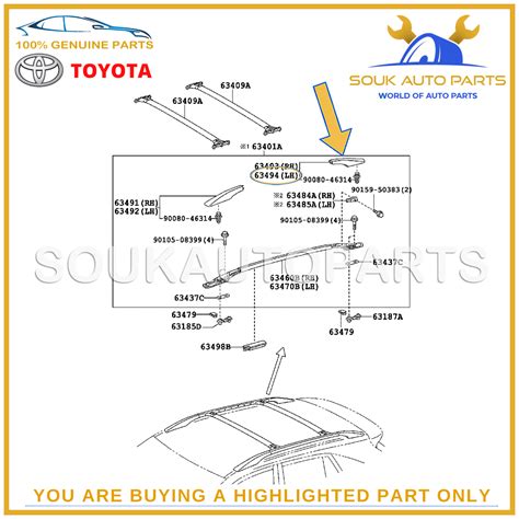 E Genuine Toyota Cover Roof Rack Leg Rear Lh E Oem