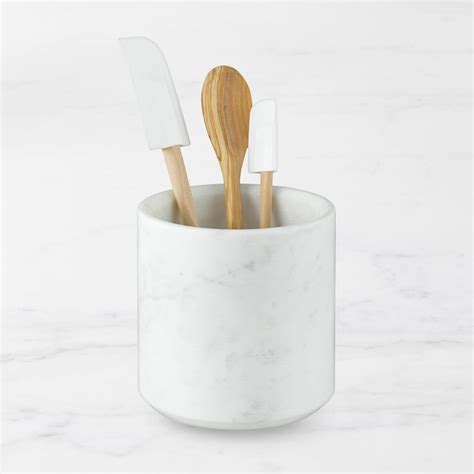 Williams Sonoma Marble Partitioned Utensil Holder Kitchen Counter