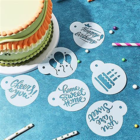 Pieces Cake Stencil Templates Decoration Cookie Stencil For Birthday