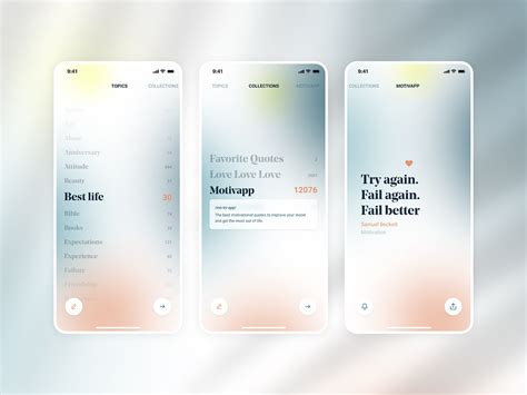 Motivapp - Quotes app by Marcello Schirone on Dribbble