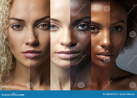 Close Up Portraits Of Multicultural Women Arranged In Multi Panel