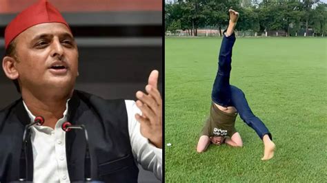 Akhilesh Yadav Birthday Sp Spokesperson Performs Headstand To Wish