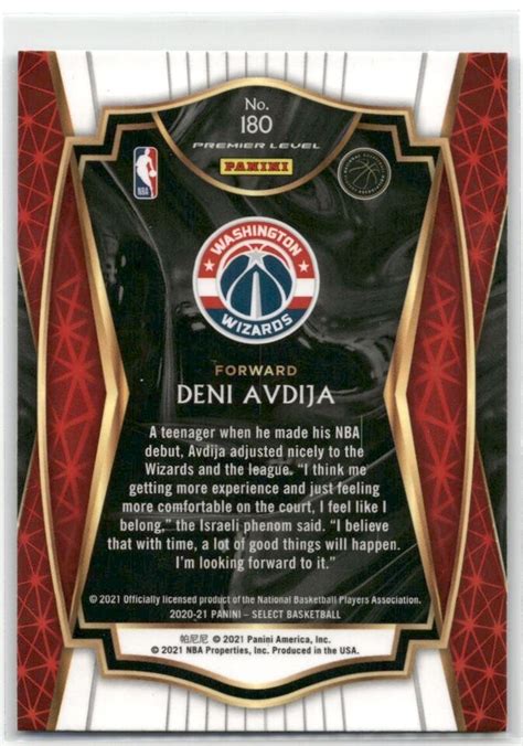 Panini Select Blue Deni Avdija Rookie Washington Wizards