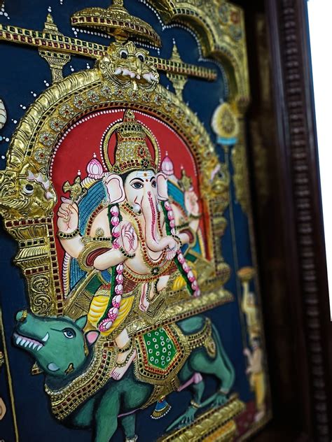 Buy D Embossed Authentic Ganesha Tanjore Painting