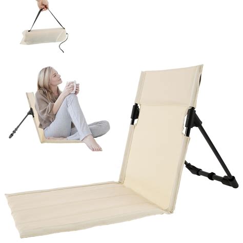 Folding Beach Chair Lightweight Camping Floor Chair With Storage Bag