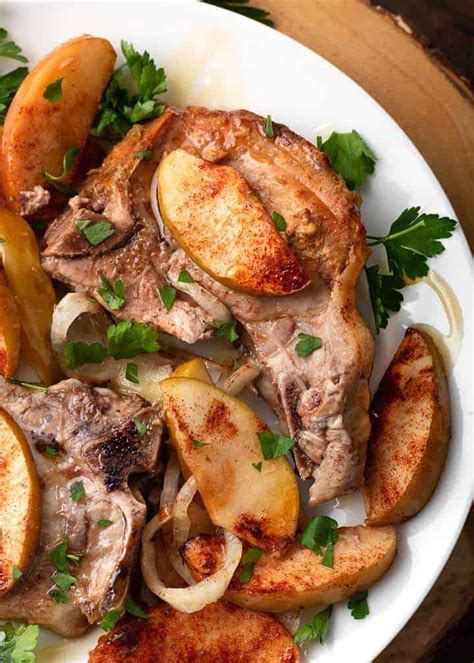 Slow Cooker Apple Cinnamon Pork Chops Retro Recipe Box