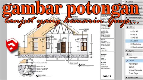 Membuat Potongan Di Sketchup Layout Youtube