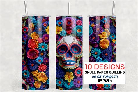 D Sugar Skull Quilling Paper Graphic By Wrapsart Digital Creative