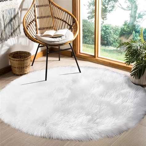 Amazon Goolela Round Rugs Ft White Circle Rugs For Living Room