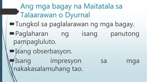 Ang talaarawan o dyornal