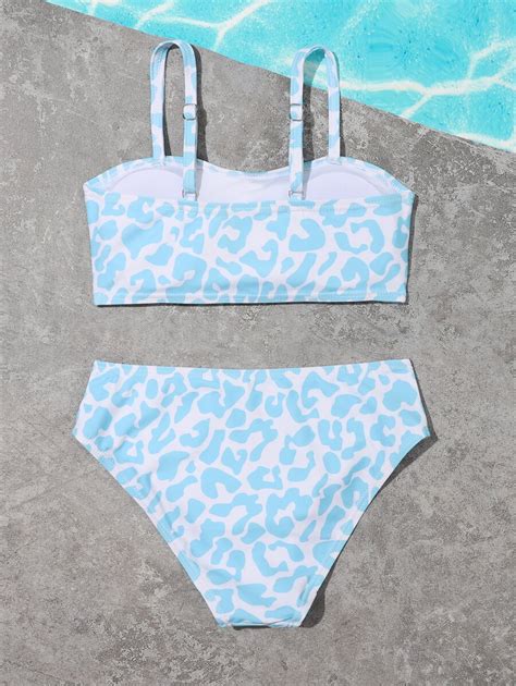 Tween Girl Leopard Bikini Set Summer Beach Shein Uk