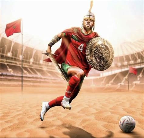 Amrabt 🇲🇦 Warrior 2022 2022 Fifa World Cup National Football Teams Portraits Illustrés