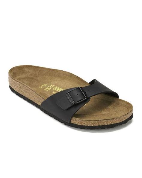 Lyst Birkenstock Madrid Slim Fit Single Strap Sandals In Black Save