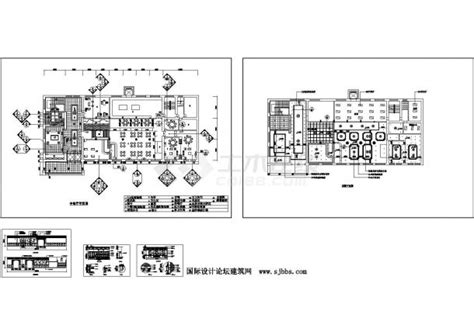 中式餐厅cad室内设计施工图餐厅土木在线