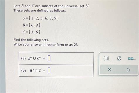 Solved Sets B And C Are Subsets Of The Universal Set U Chegg