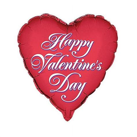 Foil Heart Shaped Happy Valentines Day Balloon 18in